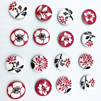 Νέα 20 τμχ 20 χιλιοστά κυκλικά κουμπιά κινουμένων σχεδίων Χριστουγεννιάτικη ρίγα καρό κουμπιά Love αξεσουάρ ραπτικής διακόσμησης γάμου