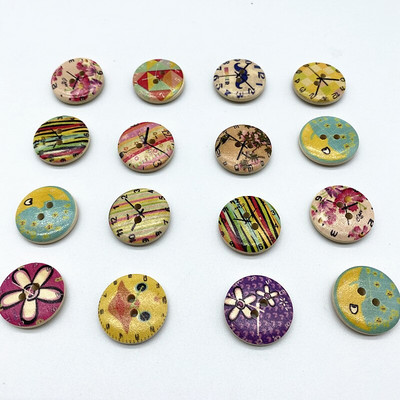 Νέα 20 τμχ 20 χιλιοστά κυκλικά κουμπιά κινουμένων σχεδίων Χριστουγεννιάτικη ρίγα καρό κουμπιά Love αξεσουάρ ραπτικής διακόσμησης γάμου