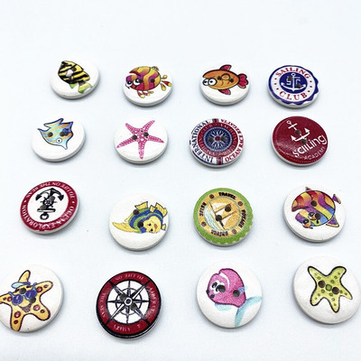 Νέα 20 τμχ 20 χιλιοστά κυκλικά κουμπιά κινουμένων σχεδίων Χριστουγεννιάτικη ρίγα καρό κουμπιά Love αξεσουάρ ραπτικής διακόσμησης γάμου