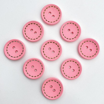 Νέα 15-25mm χρωματιστά παιδικά στρογγυλά κουμπιά με ξύλινες διακεκομμένες γραμμές Χειροποίητο Scrapbooking για Αξεσουάρ ραπτικής διακόσμησης γάμου