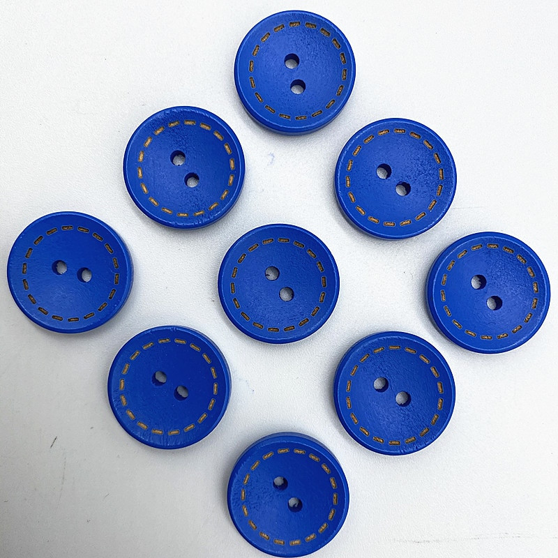 Uued 15–25 mm värvilised laste ümmargused puidust punktiirjoontega nööbid Käsitsi valmistatud väljalõigete raamatud pulmadekoratsiooniks Õmblustarvikud