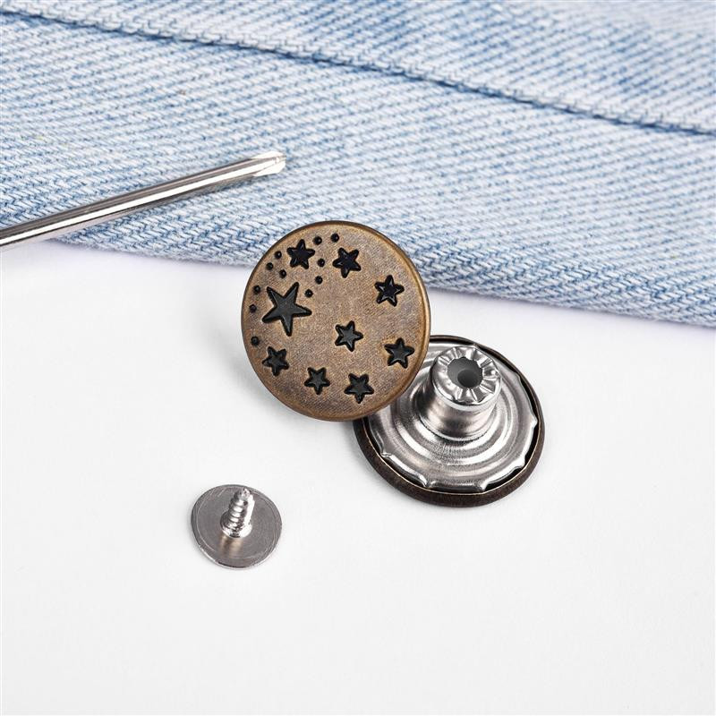 10 KOM 17 mm gumb za traperice Muškarci Žene Odvojive hlače bez šivanja Gumbi za promjenu veličine struka Pribor za slanje Odvijač