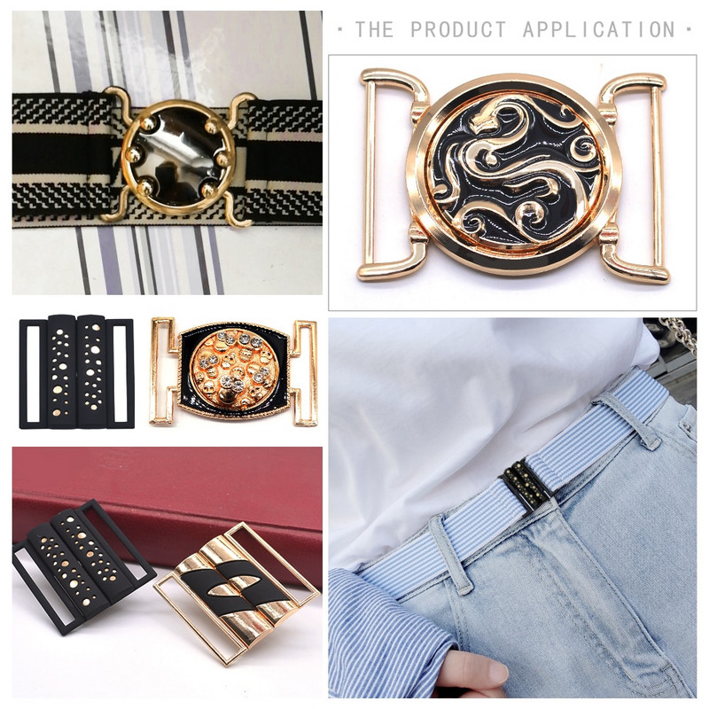 Naujos mados moteriškos 50 mm auksinės sidabrinės juodos spalvos keturkampės metalinės diržo sagtys amatų dekoracijos Sagtys „pasidaryk pats“ drabužių siuvimo aksesuarai