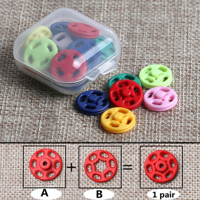 15 Pairs/box 7/10/13/15/18/21MM Διαφανές κρυφό κουμπί Αντιθαμβωτικό κουμπί πουκάμισου Ρούχα Πλαστικά αόρατα κουμπιά κουμπώματος