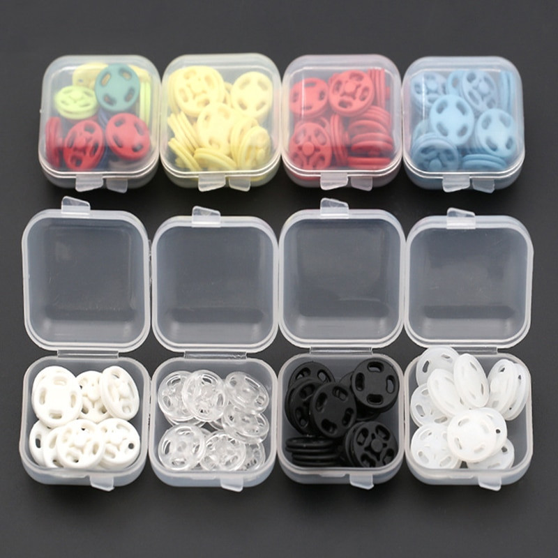 15 Pairs/box 7/10/13/15/18/21MM Διαφανές κρυφό κουμπί Αντιθαμβωτικό κουμπί πουκάμισου Ρούχα Πλαστικά αόρατα κουμπιά κουμπώματος
