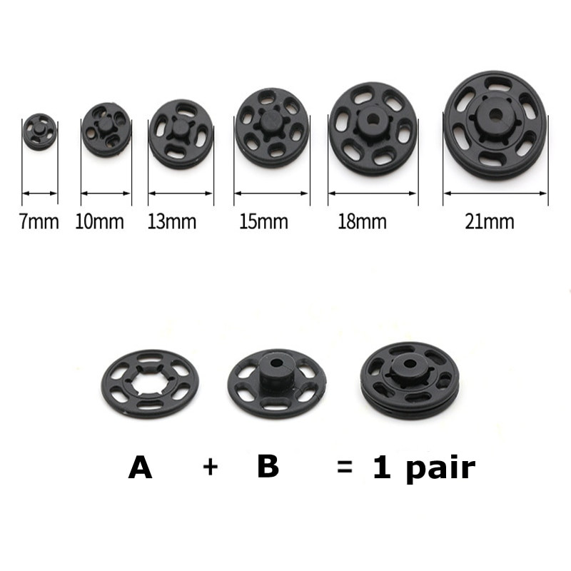 15 Pairs/box 7/10/13/15/18/21MM Διαφανές κρυφό κουμπί Αντιθαμβωτικό κουμπί πουκάμισου Ρούχα Πλαστικά αόρατα κουμπιά κουμπώματος