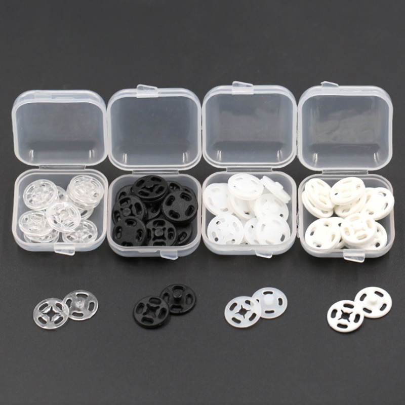 15 Pairs/box 7/10/13/15/18/21MM Διαφανές κρυφό κουμπί Αντιθαμβωτικό κουμπί πουκάμισου Ρούχα Πλαστικά αόρατα κουμπιά κουμπώματος