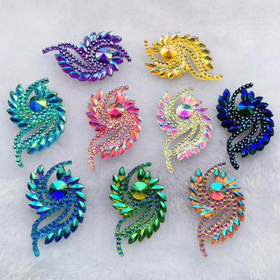 25*43mm 8tk Crystal Stones Round Strass + Horse Eyes Vaigu õmblemine Pulmakividel aplikatsioon -A80