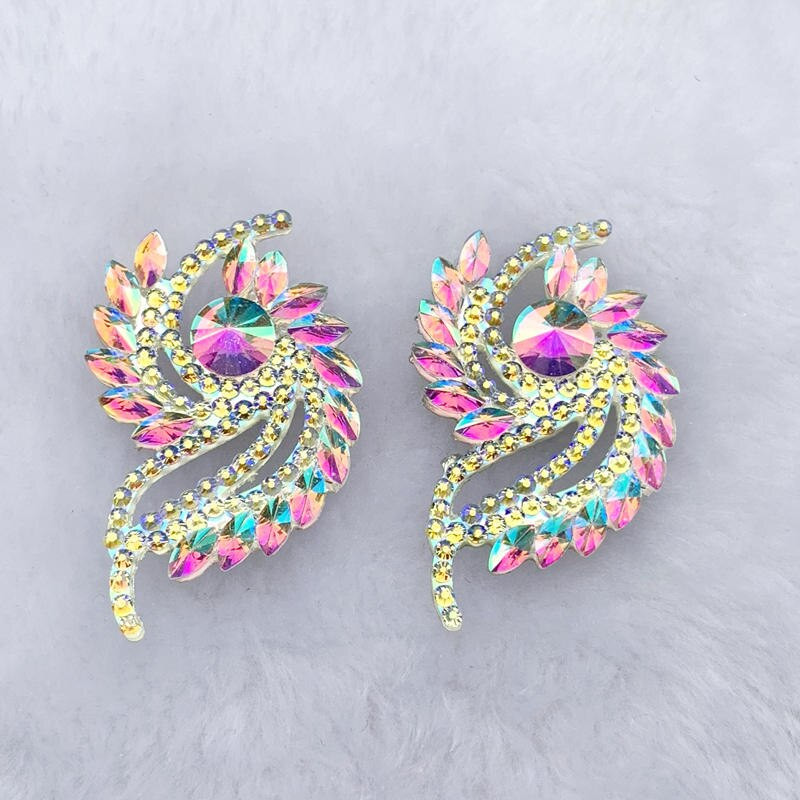 25*43mm 8tk Crystal Stones Round Strass + Horse Eyes Vaigu õmblemine Pulmakividel aplikatsioon -A80