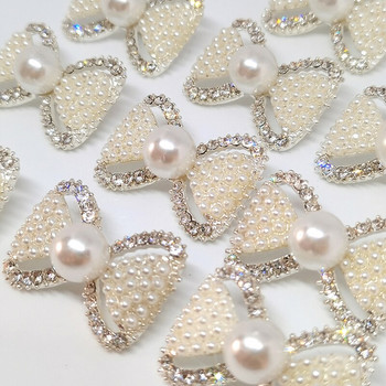 Луксозни перлени кристали с панделка Дизайн копчета на облекло Висококачествен моден декор Копче Метално шиене Облекло ръкоделие Направи си сам