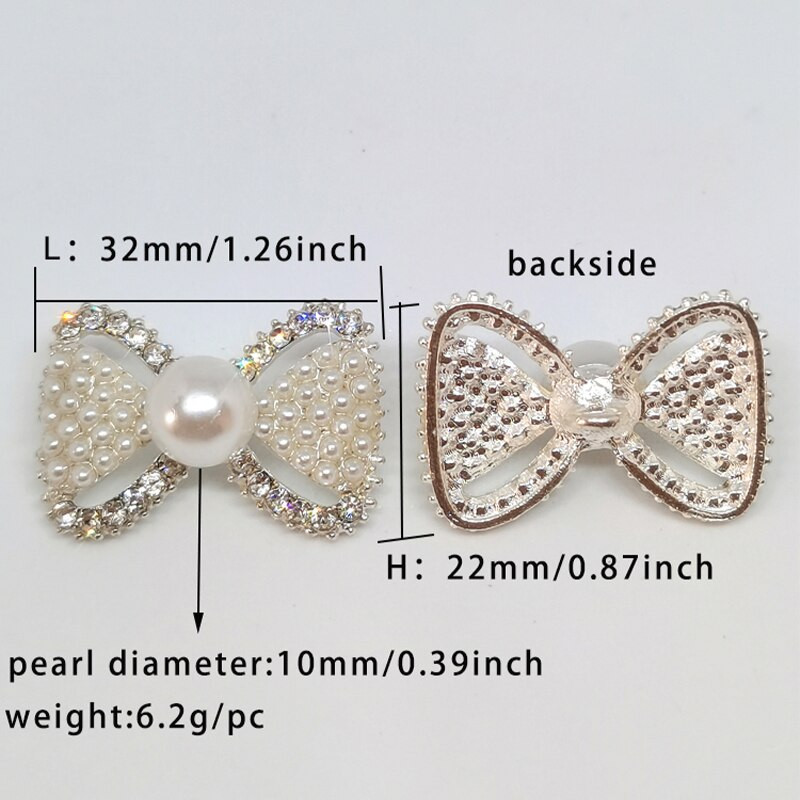 Луксозни перлени кристали с панделка Дизайн копчета на облекло Висококачествен моден декор Копче Метално шиене Облекло ръкоделие Направи си сам
