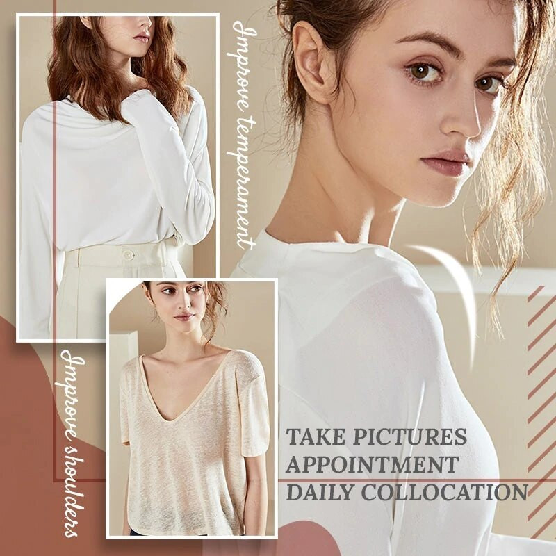 1 pora natūraliai minkštų, neslystančių pečių pagalvėlių, daugkartinių lipnių, be pėdsakų nematomų pečių pagalvėlių moterims