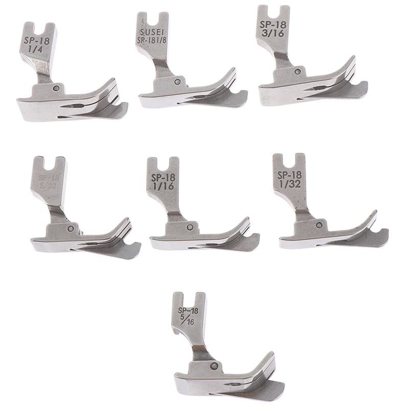 1PC 1/4 1/8 3/8 1/16 3/16 5/16 1/32 Picior presor metalic SP-18 Mașină de cusut industrială plată mașină cu muchie în mișcare cu un singur ac plat