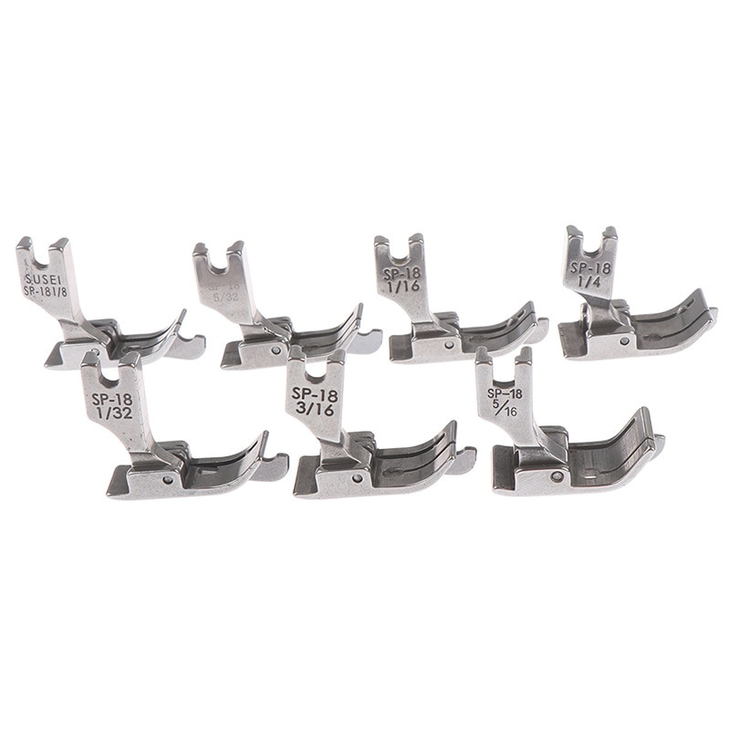 1PC 1/4 1/8 3/8 1/16 3/16 5/16 1/32 Picior presor metalic SP-18 Mașină de cusut industrială plată mașină cu muchie în mișcare cu un singur ac plat