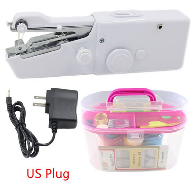 Mini mașini de cusut portabile de mână Stitch Sew țesături de îmbrăcăminte fără fir Mașină de cusut electrică Set de cusături