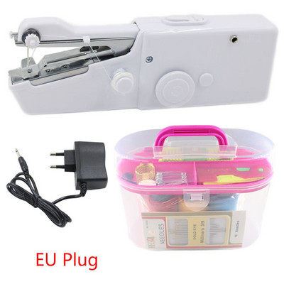 Mini mașini de cusut portabile de mână Stitch Sew țesături de îmbrăcăminte fără fir Mașină de cusut electrică Set de cusături