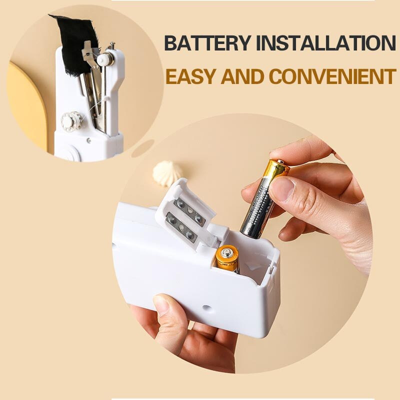 Mini mașină de cusut electrică portabilă, rapidă, la îndemână, cusătură, țesături de îmbrăcăminte fără fir, mașină de cusut electrică de uz casnic