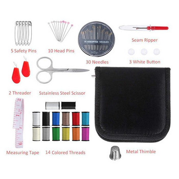 Преносима ръчна шевна машина DIY Clothes Stitchin Sew Tools Черна мини машина за шевове Комплект за ръкоделие Комплект за шиене