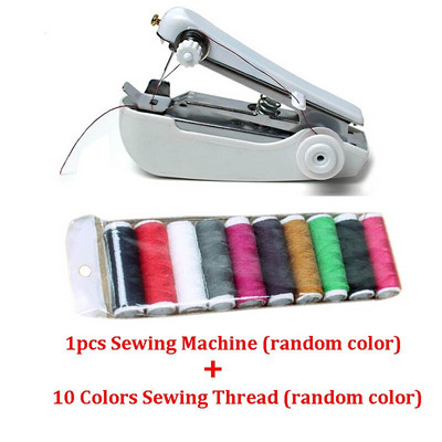 1Σετ Φορητό Μίνι Χειροκίνητο Ραπτομηχανή & Νήμα ραπτικής Απλή λειτουργία Εργαλεία ραπτικής Πανί ύφασμα Εύχρηστο Εργαλείο Κεντήματος ZXH