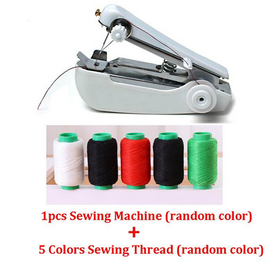 1Σετ Φορητό Μίνι Χειροκίνητο Ραπτομηχανή & Νήμα ραπτικής Απλή λειτουργία Εργαλεία ραπτικής Πανί ύφασμα Εύχρηστο Εργαλείο Κεντήματος ZXH