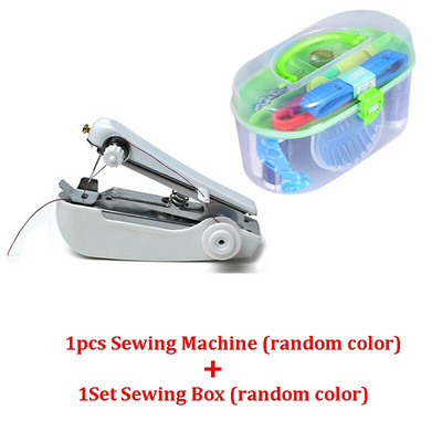 1Σετ Φορητό Μίνι Χειροκίνητο Ραπτομηχανή & Νήμα ραπτικής Απλή λειτουργία Εργαλεία ραπτικής Πανί ύφασμα Εύχρηστο Εργαλείο Κεντήματος ZXH