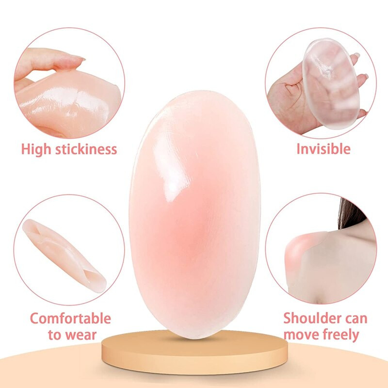 3 ζεύγη μεγάλα μαξιλαράκια ώμου για γυναικεία ρούχα, αναπνεύσιμα επαναχρησιμοποιούμενα μαξιλάρια ώμου σιλικόνης, αντιολισθητικά (δέρμα)