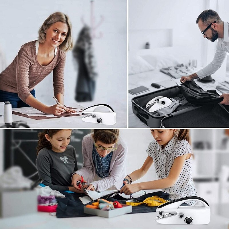 Mini mașină de cusut Mașină de cusut portabilă din plastic, cu 2 viteze, cusătură cu un singur fir, gadget mic de cusut, dropshipping
