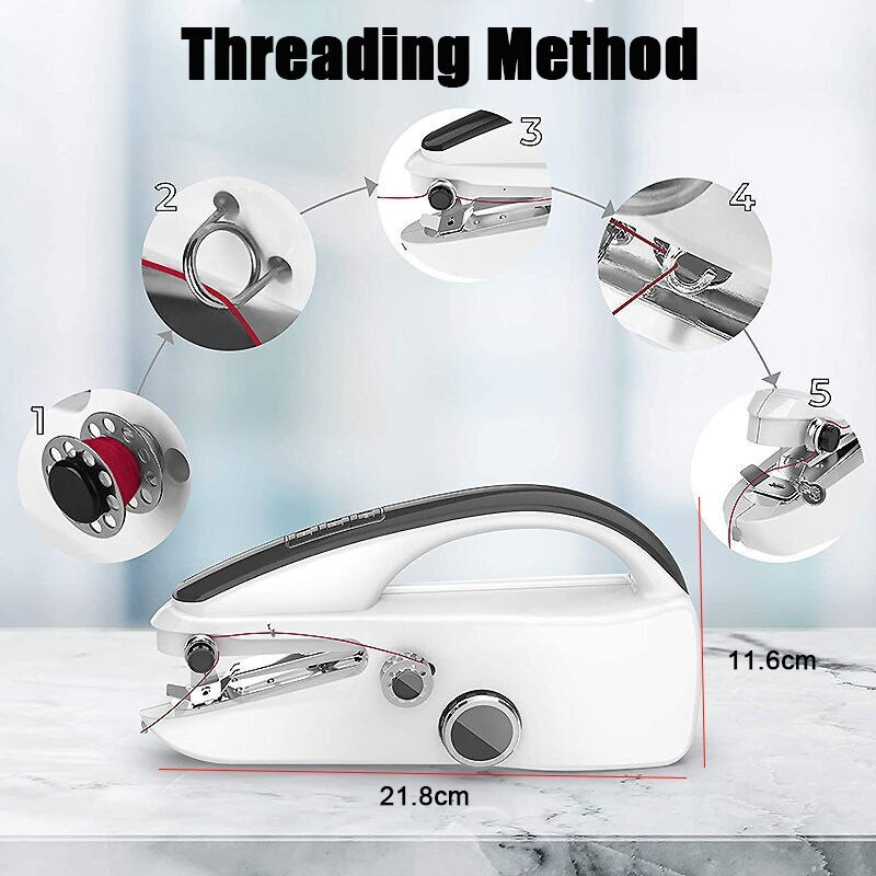 Mini mașină de cusut Mașină de cusut portabilă din plastic, cu 2 viteze, cusătură cu un singur fir, gadget mic de cusut, dropshipping