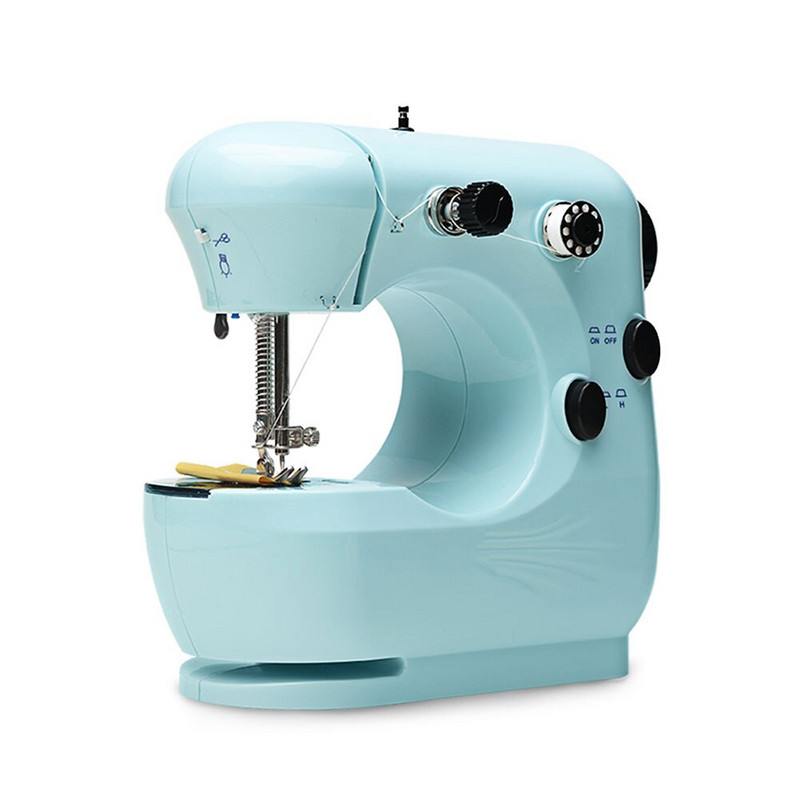 INNE miniõmblusmasina käsiraamat, kaasaskantav elektriline näputöö, öövalgusega jalgpedaalilaud, kahe keermega komplekt, lihtne