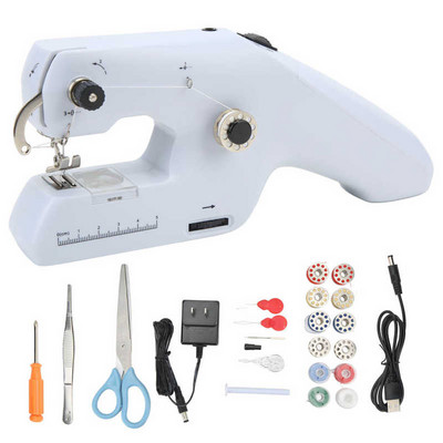 Ραπτομηχανή Χειρός Ροζ Οικιακό Μικρό Φορητό Ηλεκτρικό Εργαλείο Ραπτικής Διπλής Κλωστή για DIY US Plug 110 to 240V