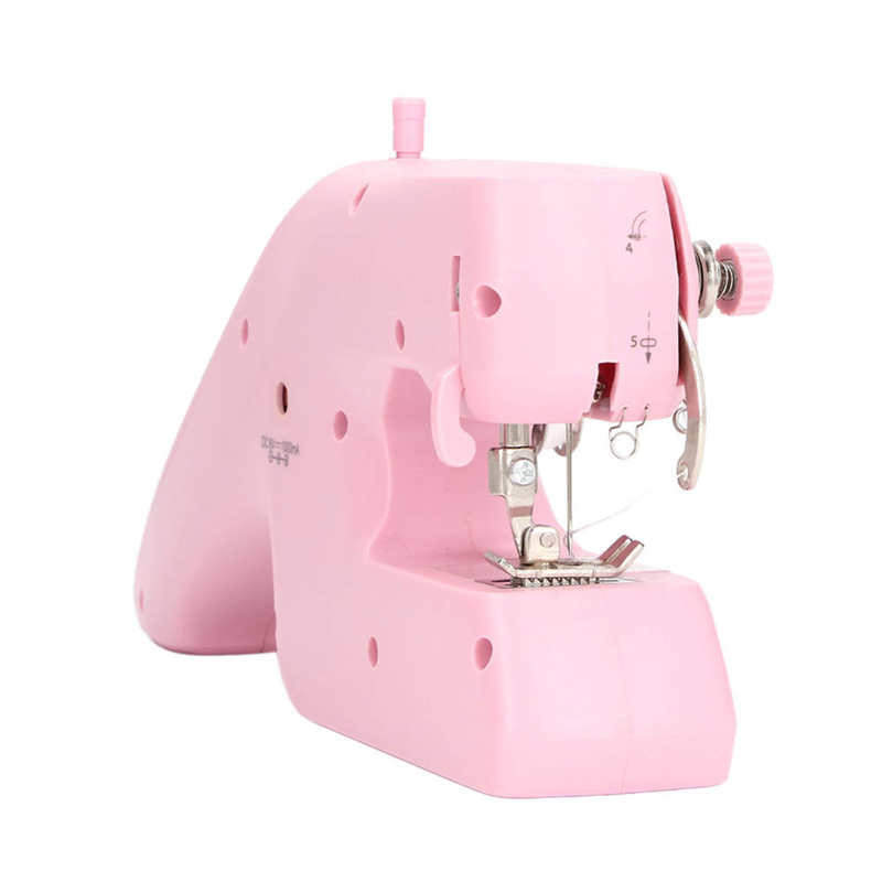 Ραπτομηχανή Χειρός Ροζ Οικιακό Μικρό Φορητό Ηλεκτρικό Εργαλείο Ραπτικής Διπλής Κλωστή για DIY US Plug 110 to 240V
