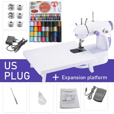 Šivaći stroj Mini prijenosno noćno svjetlo za kućanstvo Nožna pedala Ravna linija Ručni stol Komplet s dva konca Električna kućanska roba