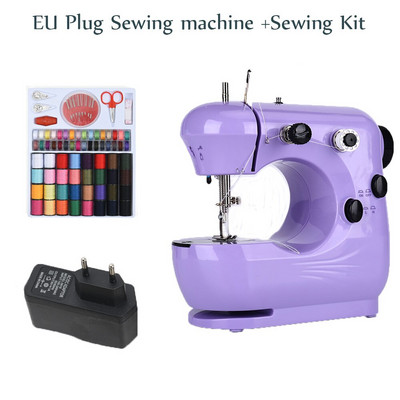 Ραπτομηχανή INNE Mini Portable Assistant Household Handheld Electrec with Night Light Foot Pedal Straight Line Two Thread Kit