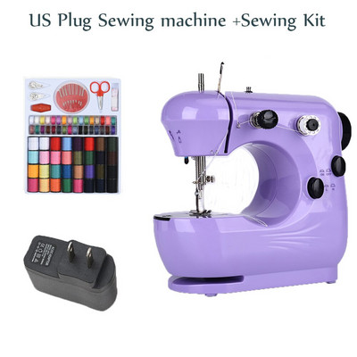 Ραπτομηχανή INNE Mini Portable Assistant Household Handheld Electrec with Night Light Foot Pedal Straight Line Two Thread Kit