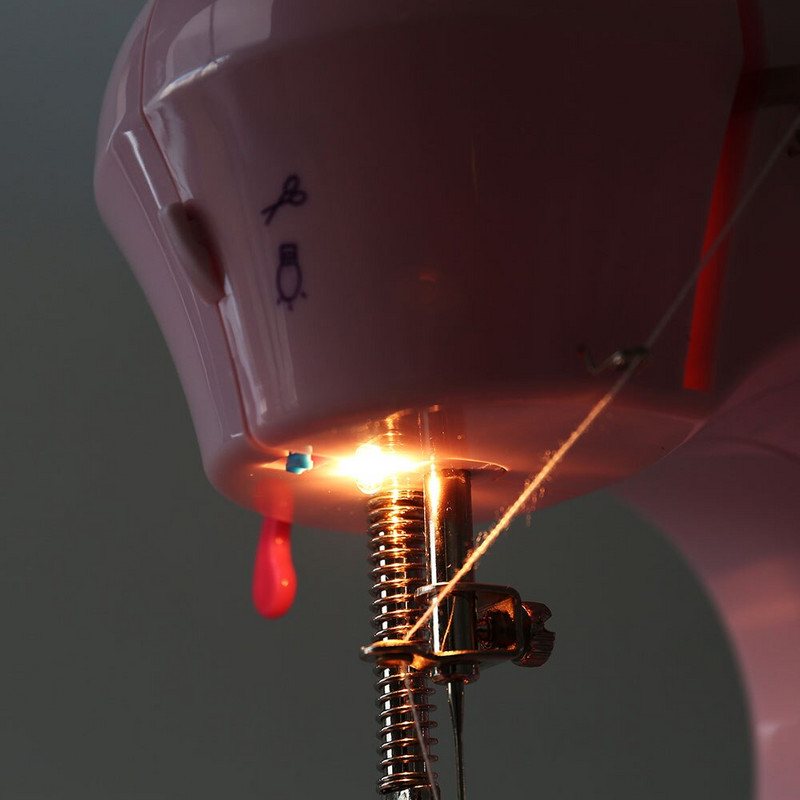 Ραπτομηχανή INNE Mini Portable Assistant Household Handheld Electrec with Night Light Foot Pedal Straight Line Two Thread Kit