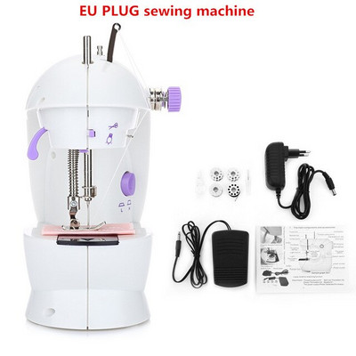 Mini električni ručni šivaći stroj s dvostrukom prilagodbom brzine s laganom nogom AC100-240V šivaći stroj s dvostrukim nitima s pendalom