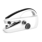 Mini mașină de cusut electrică portabilă pentru casă Mașină de cusut mică portabilă, reglare în două viteze cu tăietor de fire alb