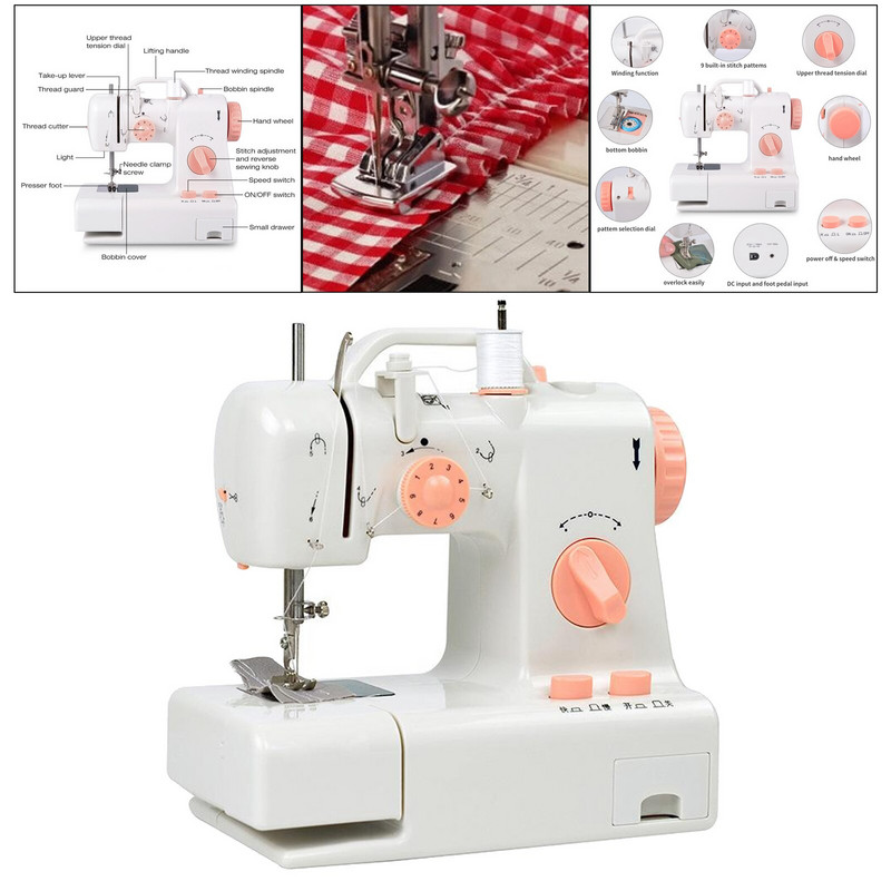Prijenosni električni šivaći stroj s dvostrukom kontrolom brzine Alati za kućanstvo Rezač konca Šivaći stroj s podesivim 2 brzine