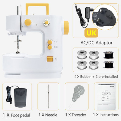 Booksew Handy Mini prijenosni šivaći stroj Rezač Nožna pedala Ravna linija Ručni stol Električni namotaj s dva konca SM-168