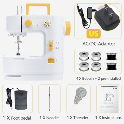 Booksew Handy Mini prijenosni šivaći stroj Rezač Nožna pedala Ravna linija Ručni stol Električni namotaj s dva konca SM-168