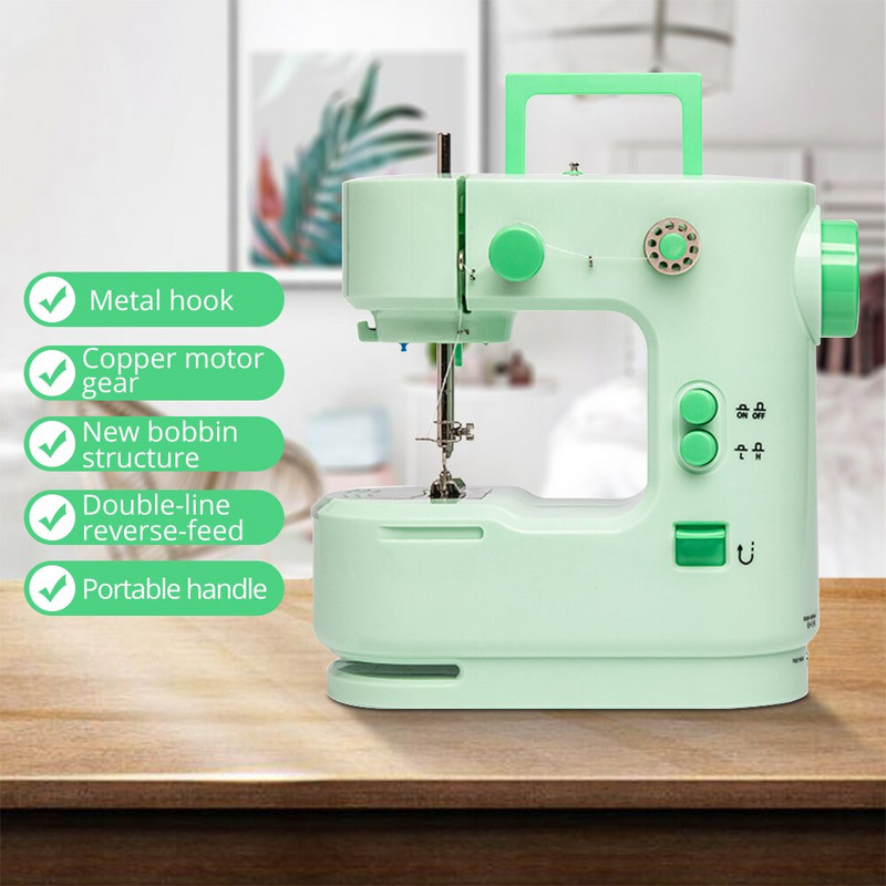 Booksew Handy Mini prijenosni šivaći stroj Rezač Nožna pedala Ravna linija Ručni stol Električni namotaj s dva konca SM-168