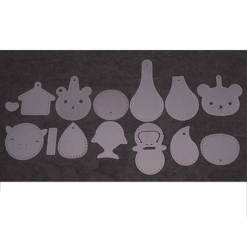 1 vnt PVC odinis šablonas raktų pakabukas „pasidaryk pats“ siuvimo raštų trafaretai, rankdarbių kūrimo raktų pakabukų pakabukas, odiniai amatų siuvimo raštai