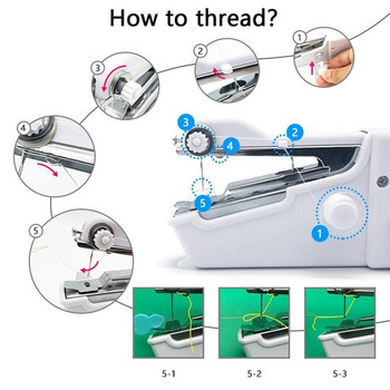 Мини преносима ръчна шевна машина Шиене на безжични тъкани за ръкоделие Мини електрическа шевна машина