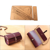 Šivanje Uradi sam torba na rame Šablona za torbicu od kraft papira Kožna cilindrična torba za šivanje Šablona za šivanje 23x10.5CM