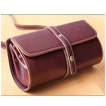 Шиене Направи си сам чанта за през рамо Шаблон за чанта от крафт хартия Кожена цилиндър за шиене Шаблон за шиене на чанта 23x10,5CM