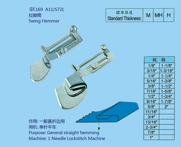 Καλός φάκελος overlock A11/S72L σε όλα τα μεγέθη HEMMER/FOLDER/BINDER/SEWING PARTS for HEMMER for brother juki τραγουδιστής pegasus