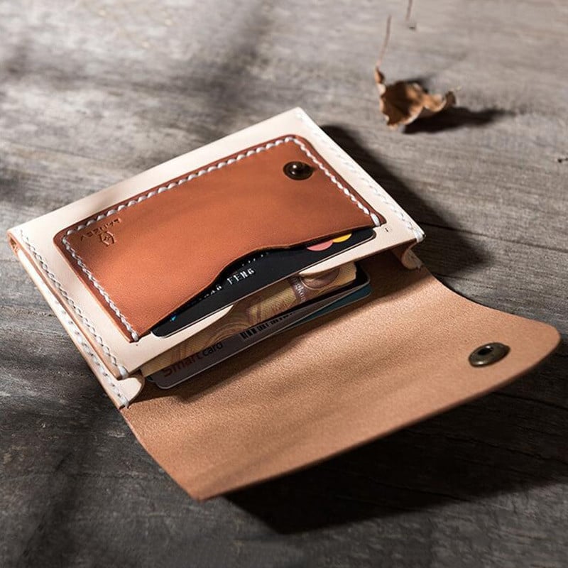 1 rinkinys, rankų darbo „pasidaryk pats“ kraftpopieriaus siuvimo šablonas, trumpas piniginės odinis amatų raštas, 12*8 cm