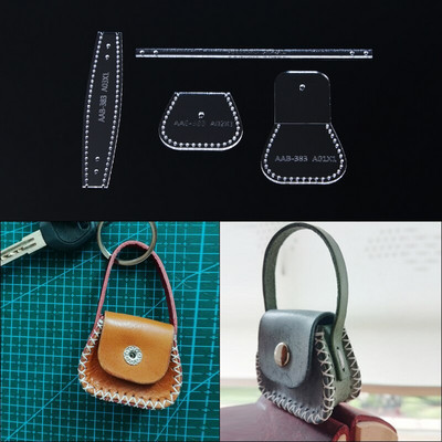 1 Σετ μοτίβο ραπτικής ακρυλικό πρότυπο Μίνι τσάντα κρεμαστό νόμισμα τσάντα στυλ DIY δερμάτινο πρότυπο Δερμάτινο μοτίβο κατασκευής ραπτικής