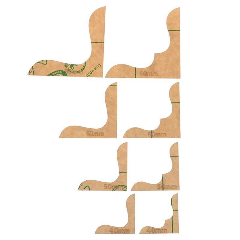 8 vnt / rinkinys akrilo odinė rankdarbių piniginės kampo pjovimo dekoravimo rašto trafareto šablonas