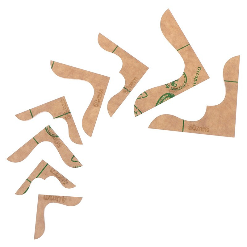 8 vnt / rinkinys akrilo odinė rankdarbių piniginės kampo pjovimo dekoravimo rašto trafareto šablonas